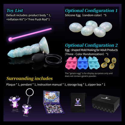 Gode ​​Ovipositeur Monstre en Silicone Bleu – Stimulateur Fantaisie d'Expansion Vaginale Féminine par Insertion
