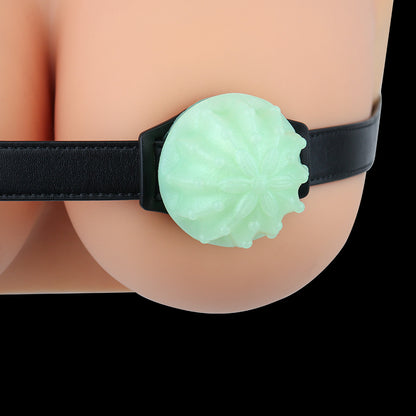 Cactus Glow Spike Chest Harness — Body-Safe BDSM Toys with Luminous Silicone Orbs & Leather Strap