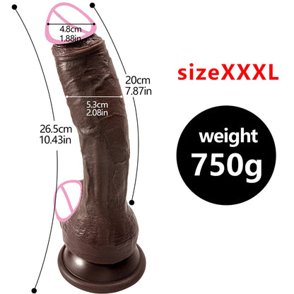 Realistischer schwarzer Dildo, Sexspielzeug für Frauen – großer Analdildo aus Silikon, G-Punkt-Prostata-Massagegerät