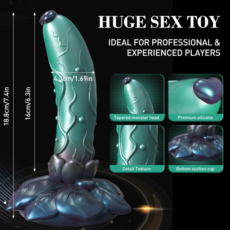 Vibrating Dildo Butt Plug - Remote Control Big Rose Suction Cup Dildos Female Sex Toy