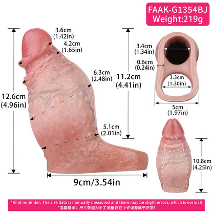 Gaine pour pénis Caramel Sunburst : étui en silicone liquide volumateur avec anneau de maintien intégré
