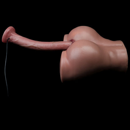 Deep Brown Long Dildo with Live Camera — Dark Skin Tone Endoscope Exploration Shaft, 3MP HD, 8-LED, App-Connected, IP68 Waterproof & Suction Cup in Platinum Silicone