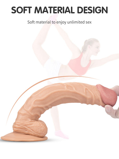 Gode ​​réaliste de 10 pouces de Long-jouets sexuels réalistes de petits testicules de gland de veine pour les femmes