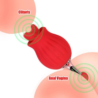 2-in-1-Klitorisklemmen-G-Punkt-Vibrator Rose Toys – Nippelklemmen-Schwanz-Klitoris-Vagina-Stimulator