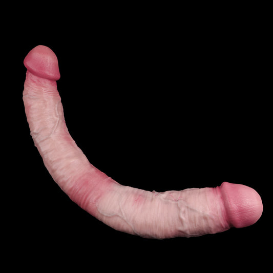 Thick & Long Double Dildo for Size Queens — Oversized Dual-Layer Platinum Silicone Double-Ended Dildo with Girthy Shaft & Shared Use Design