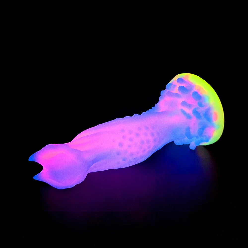 Leuchtender Monsterdildo – exotischer Hundedildo, geknoteter Buttplug, männliches weibliches Sexspielzeug