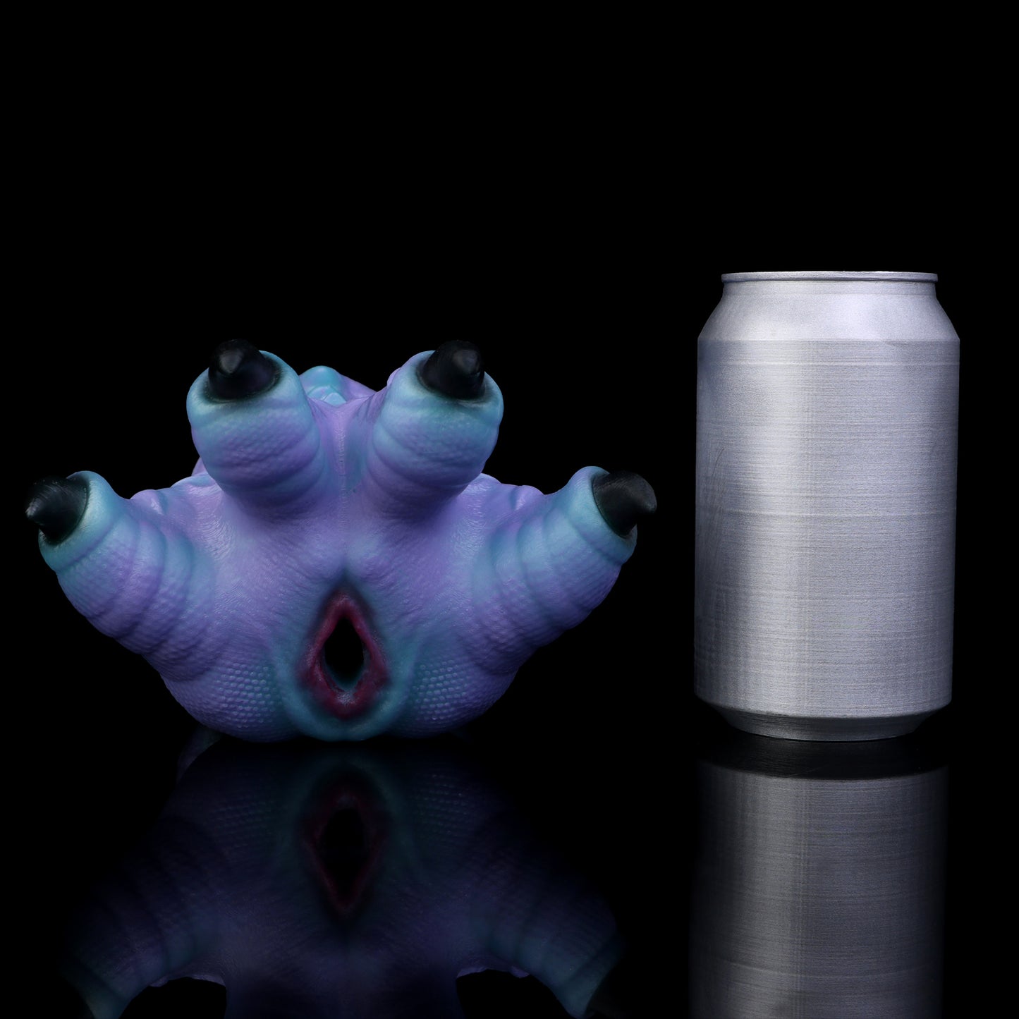 Dragon Claw Pocket Pussy — Platinum Silicone Fantasy Dragon Paw Masturbator with Scale Texture, Black Claws & Dark Red Accent