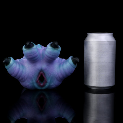 Dragon Claw Pocket Pussy — Platinum Silicone Fantasy Dragon Paw Masturbator with Scale Texture, Black Claws & Dark Red Accent
