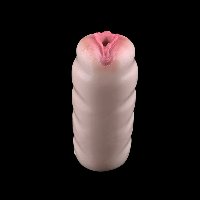 Spiral-Grip Anatomical Pocket Pussy – Platinum Liquid Silicone Stroker with Hand-Crafted Blush Finish
