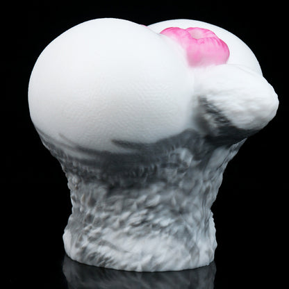 White Rabbit Pocket Pussy — Platinum Silicone Fantasy Bunny Masturbator with Dual-Channel Texture & Pink Accent Design
