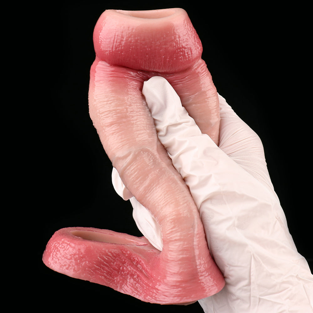 Big Girthy Realistic Cock Sleeve Sheath - Hollow Penis Sheath Extender Sex Toys for Men