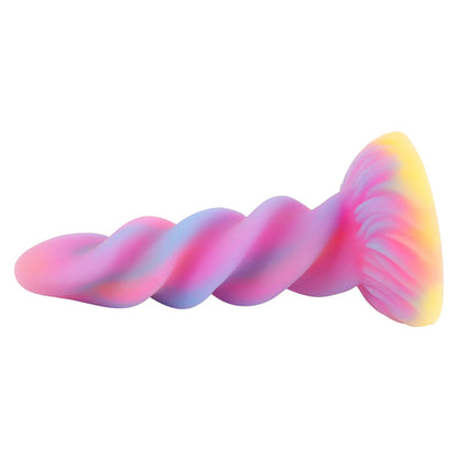 Sprial Fantasy Dildo Anal Plug - Luminous Silicone Dildos G Spot Prostate Massager