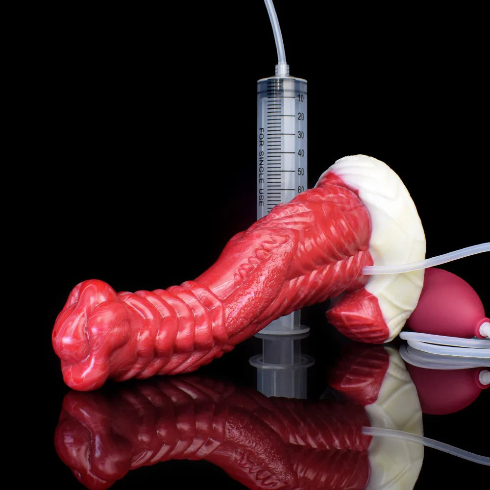 Wasserstrahl-Monsterdildo-Buttplug - Spritzende Analdildos aus Silikon für Frauen