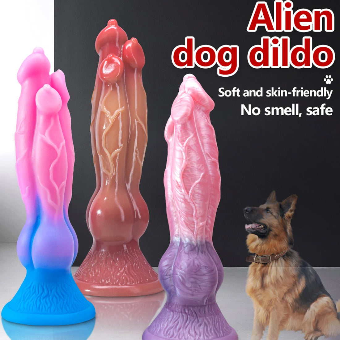Realistic Dog Dildo - Monster Three Head Animal Dildos Sex Toys - Domlust Exotic