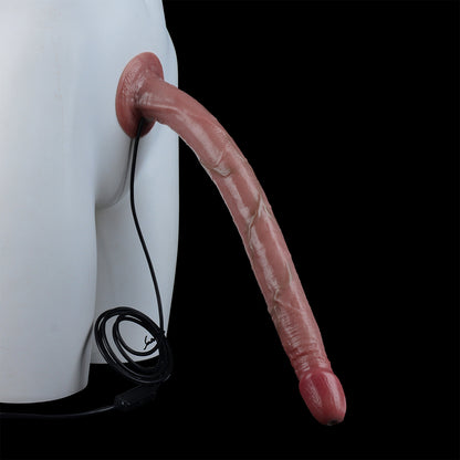Deep Brown Long Dildo with Live Camera — Dark Skin Tone Endoscope Exploration Shaft, 3MP HD, 8-LED, App-Connected, IP68 Waterproof & Suction Cup in Platinum Silicone