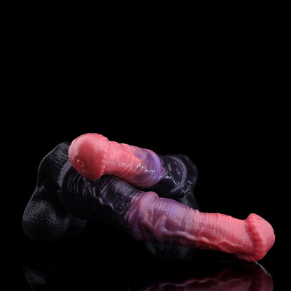 Midnight Bloom Equine Fantasy Dual-Density Platinum Silicone Horse Dildo with Hands-Free Suction Base