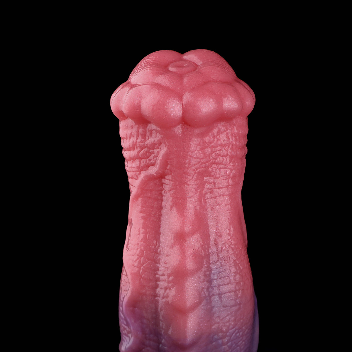 Dildo pour cheval double couche Coral Dusk : Dildo fantastique en silicone en forme d'étalon avec base ventouse