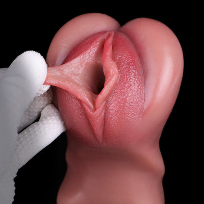 Realistic Platinum Silicone Pocket Pussy – Hand-Finished Wet Squirt Stroker for Solo Play & Edging