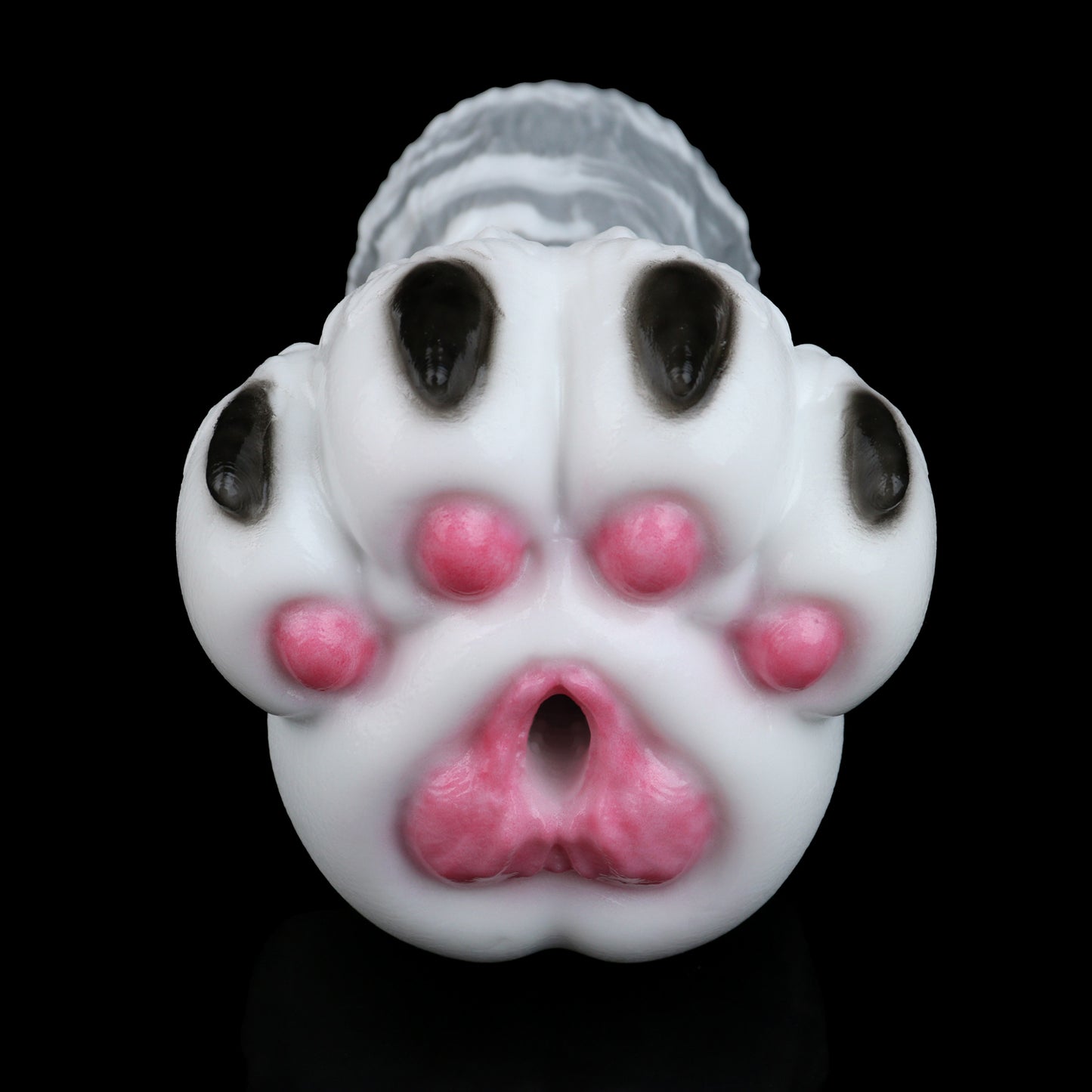 Arctic Wolf Paw Pocket Pussy — Platinum Silicone Fantasy Wolf Paw Masturbator with Pink Paw Pads, Fur Texture & Single-Channel Design