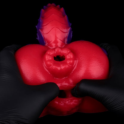 Dragon Lass Pocket Pussy | Fantasy Dual-Channel Butt Masturbator with Dragon Scale Texture — Platinum Silicone