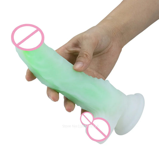 Jelly Luminous Anal Dildos Butt Plug - Realistic Dildo Silicone Vaginal Prostate Massager