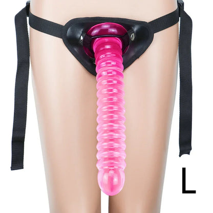 Strap On Pink Dildo Anal Plug - Silicone Anal Dildo Couple Sex Toys for Lesbian