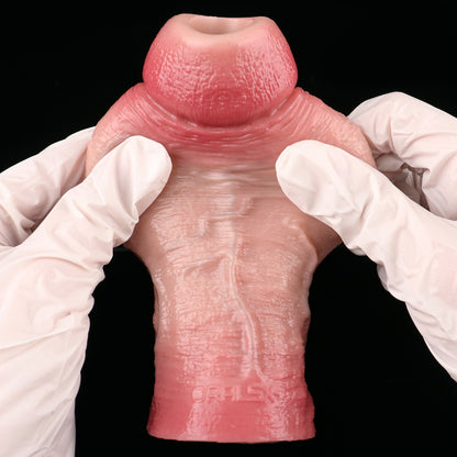 Big Girthy Realistic Cock Sleeve Sheath - Hollow Penis Sheath Extender Sex Toys for Men