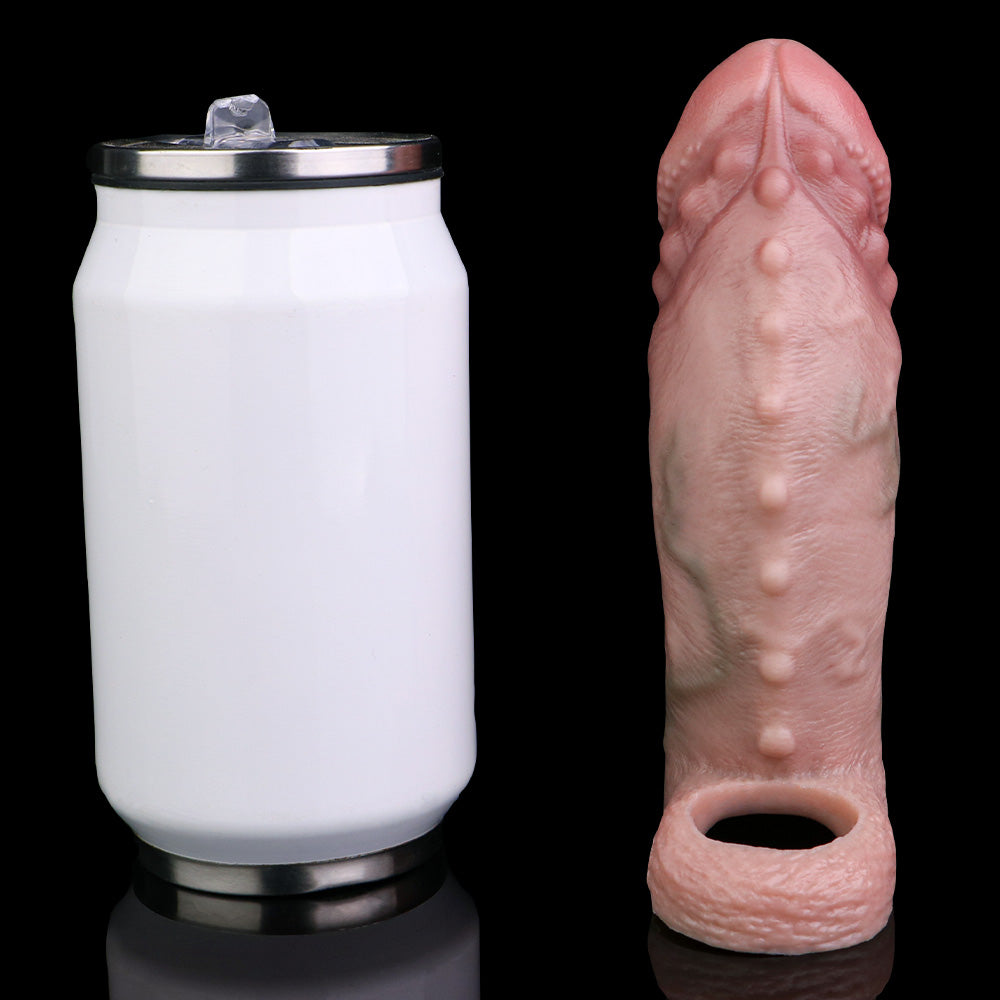 Realistic Penis Sleeve Spiked Condom - Fantasy Lifelike Cocksleeve Sex Toys for Men Extender