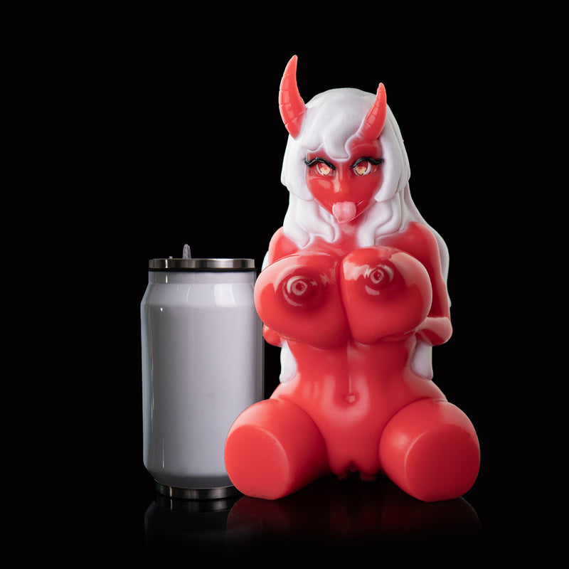 Crimson Succubus Platinum Silicone Pocket Pussy – Erotic Demoness Torso Stroker for Intense Solo Sessions & Fantasy Play