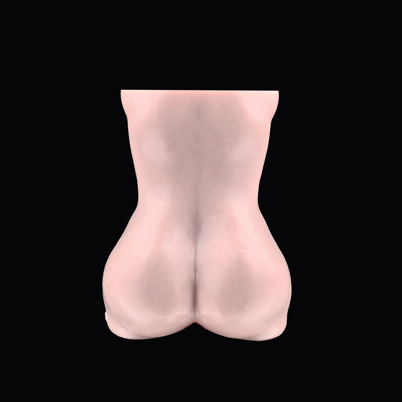 Lifelike Maiden Torso Pocket Pussy – Platinum Silicone Bust & Butt Stroker with Hand-Blushed Finish