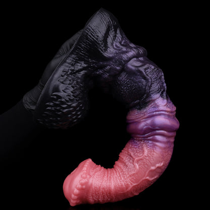 Flare Silhouette Dual-Layer Platinum Silicone Horse Dildo with Hands-Free Vacuum Base for Deep Internal Play