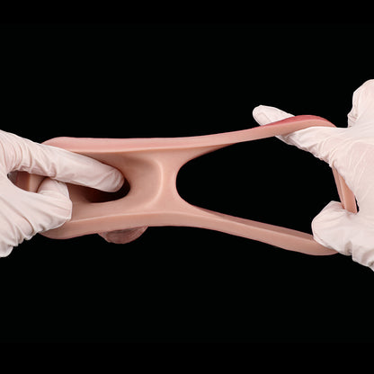 Big Girthy Realistic Cock Sleeve Sheath - Hollow Penis Sheath Extender Sex Toys for Men