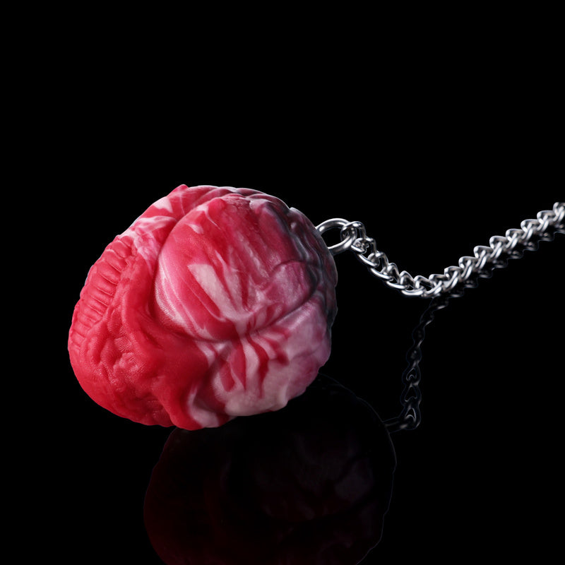Plug anal et vaginal œuf monstrueux infernal en silicone avec chaîne-laisse robuste (tailles M/L)
