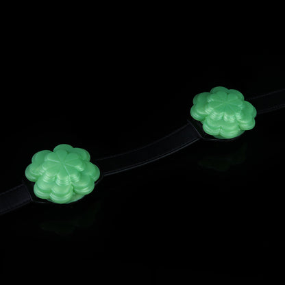 Lucky Clover Glow Chest Harness — Luminous BDSM Toys Bondage Strap with Spiked Silicone Blooms
