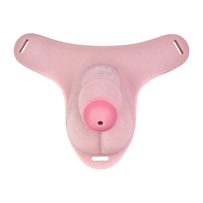 Realistic Silicone Chastity Pants with Urethral Opening — Platinum Silicone Male Chastity Cage for Long-Term BDSM Bondage Wear