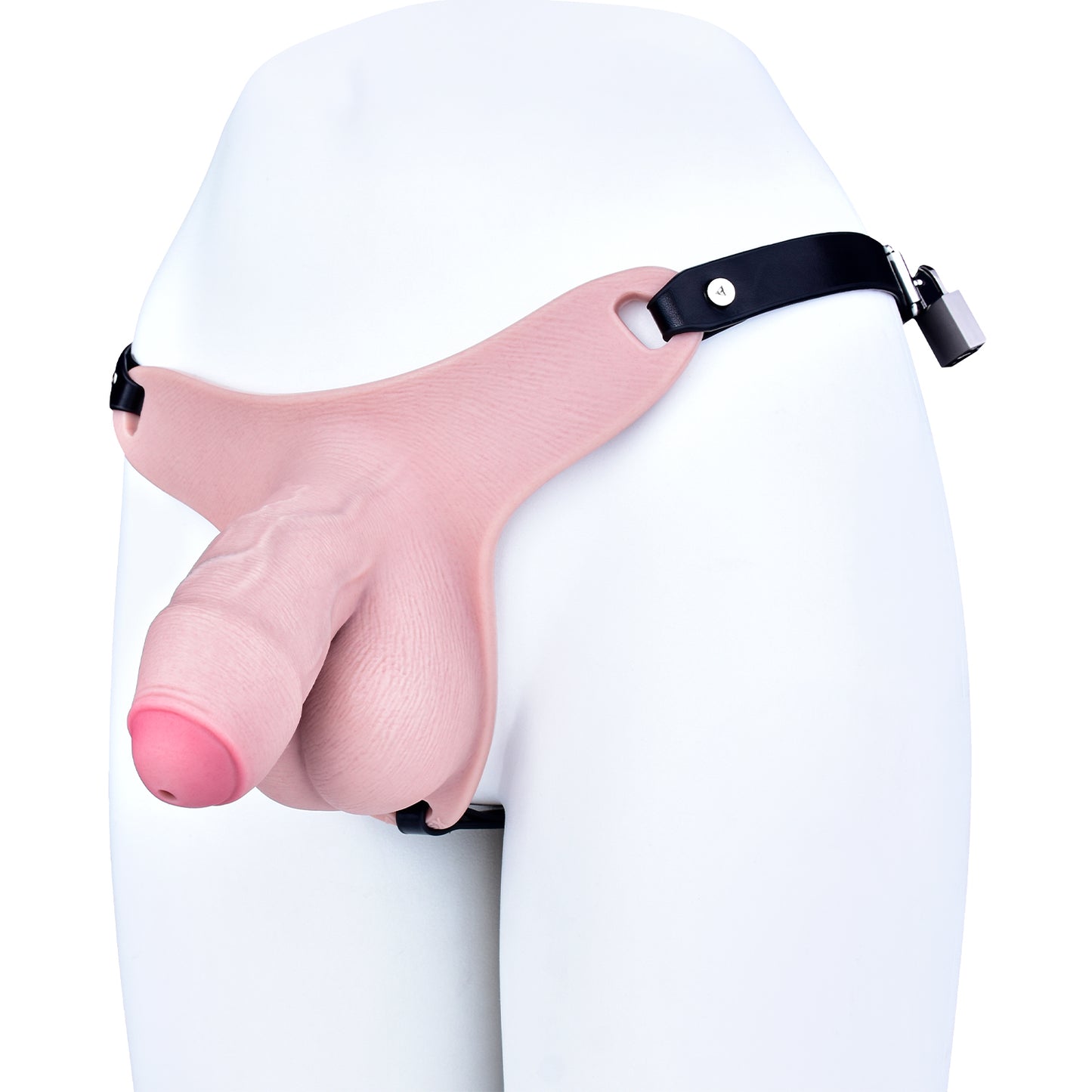 Realistic Silicone Chastity Pants with Urethral Opening — Platinum Silicone Male Chastity Cage for Long-Term BDSM Bondage Wear