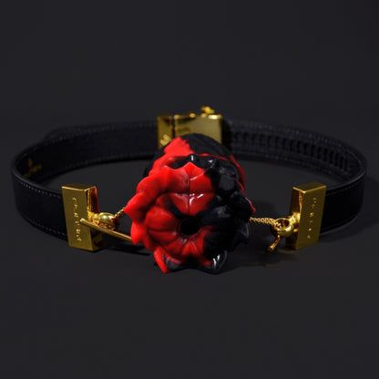 Bâillon-boule fantaisie en silicone noir et rouge - Bondage féminin BDSM Sex Toys