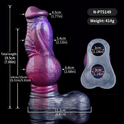 Purple Fantasy Silicone 4-Inch Penis Extender –  Add Intense Girth & Length for Deeper Sex