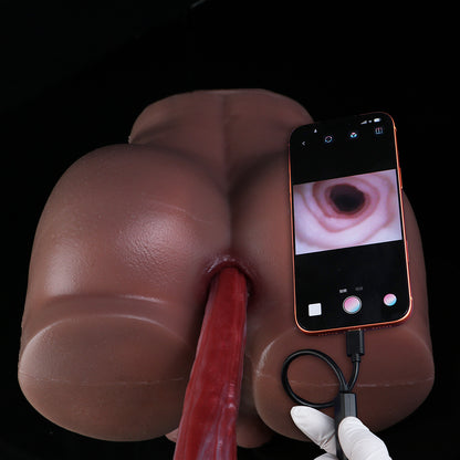 Crimson Flame Dragon Long Dildo — Platinum Silicone Dragon Tongue Shaft with HD Endoscopic Camera, Dragon Head Base & App-Connected Live View