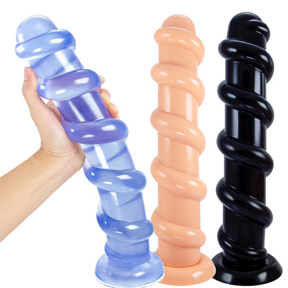 13 inch Long Knotted Dildo - Huge Anal Dildo Female Sex Toys Suction Cup Hands Free Play