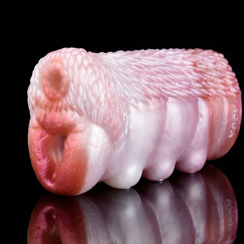 Fantasy Puppy-inspirierte Pocket Pussy – Zweikanal-Silikon-Masturbator-Penismassagegerät