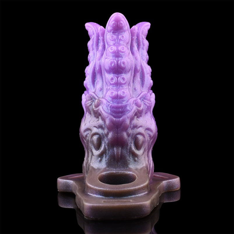 Fantasy Octopus Penis Sleeve Extender – Purple Silicone Cock Sleeve with Biologic Texture for Intense Male Pleasure