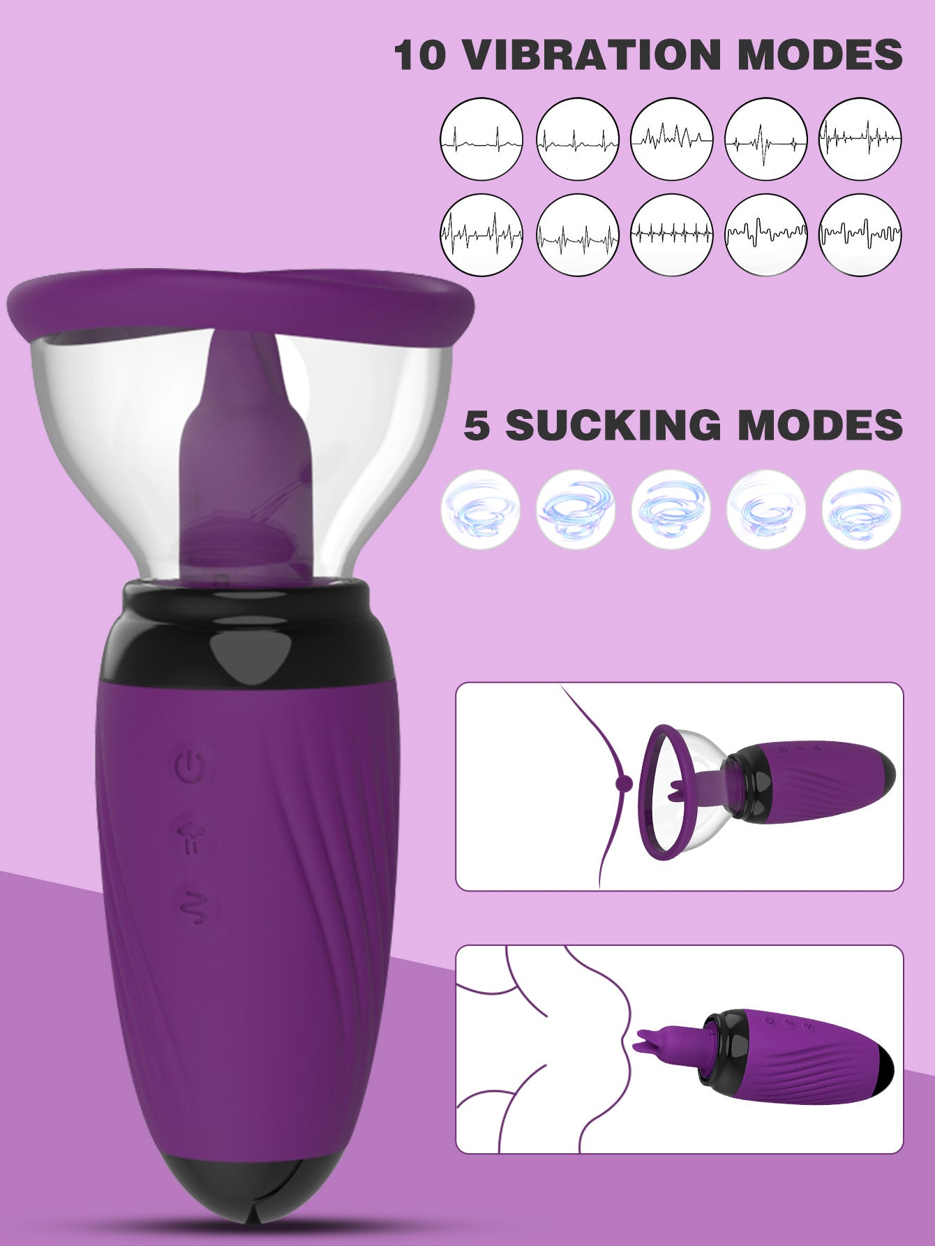 Women Sucking Vibrator - Breast Pussy Pump Tongue Licking 10 Vibrating Domlust Women Sucking Vibrator - Breast Pussy Pump Tongue Licking 10 Vibrating Domlust