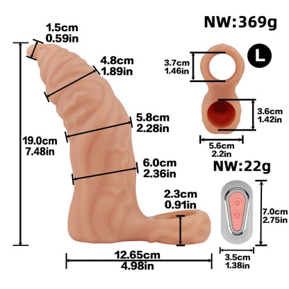 Remote Control Vibrating Cock Sleeve - Fantasy Ribbed Condom Penissleeve Extender Beast Sex