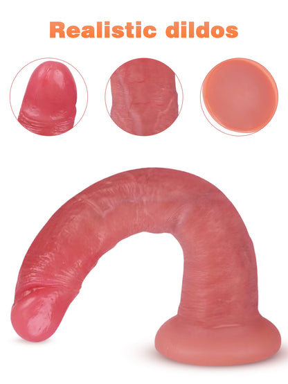 Realistischer Dildo-Buttplug aus Silikon – 8 Zoll Analdildos, Sexspielzeug für Frauen