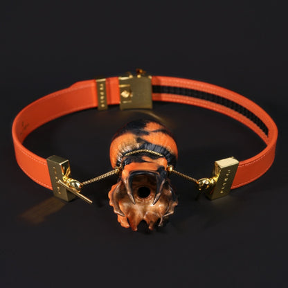 Bâillon-bouche, boule fantaisie, pieuvre, jouets sexuels coquins - Dominatrice BDSM, contrainte, encre orange