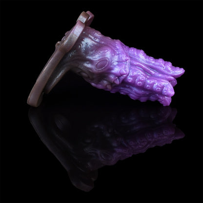 Fantasy Octopus Penis Sleeve Extender – Purple Silicone Cock Sleeve with Biologic Texture for Intense Male Pleasure
