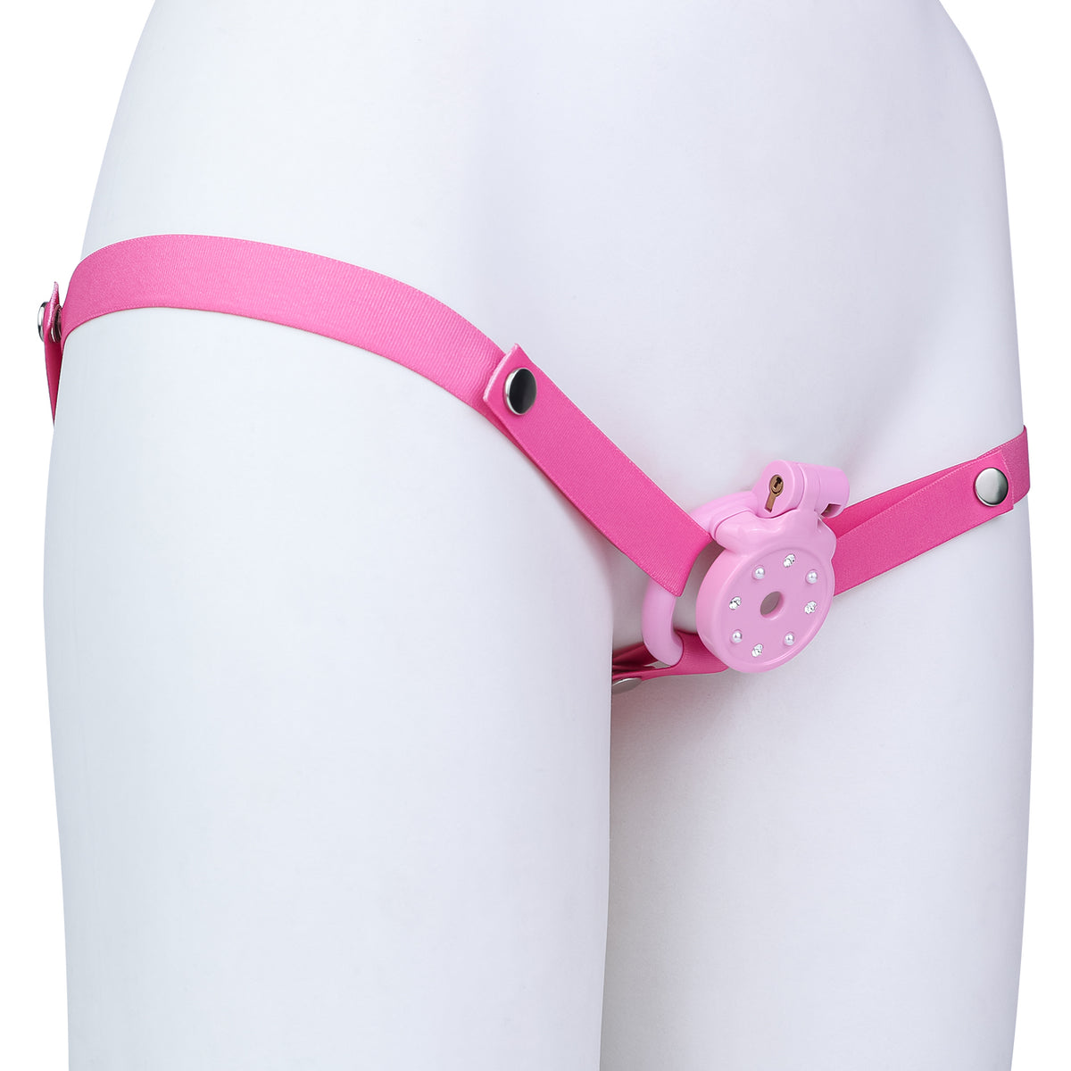 Luxury BDSM Toys Pink & White Lock Design – Elegant Restraint Accessory for Couples, Roleplay & Intimate Exploration