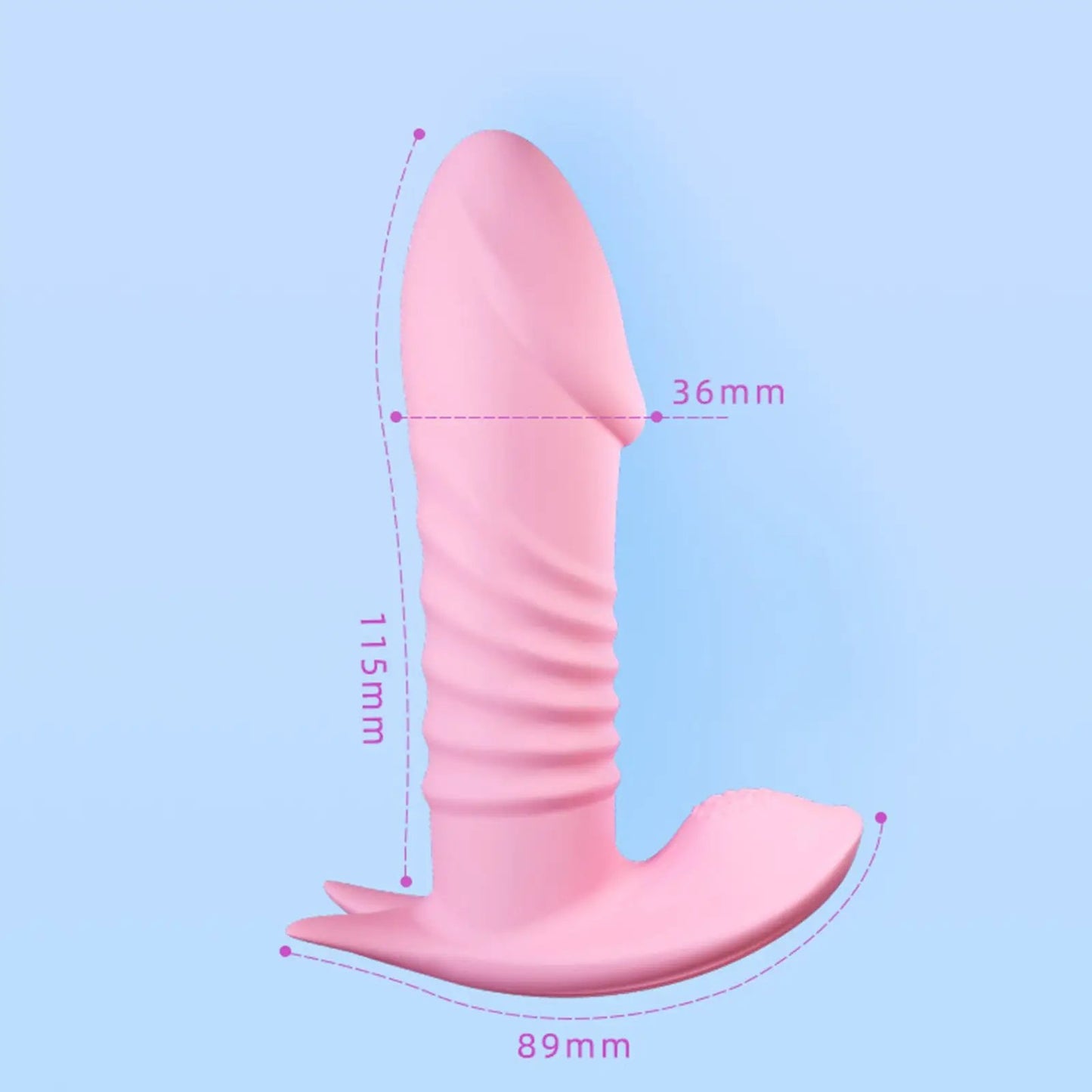 Domlust Thrusting Dildo Remote Control Panty Vibrator- 2cm Extension Distance for Extreme Sexual Enjoyment