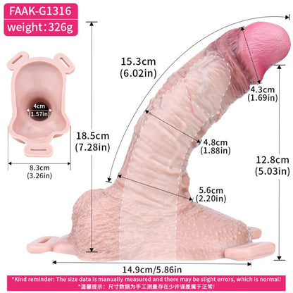 Wearable Silicone Realistic 6-Inch Penis Sleeve – Ejaculation Control Tool for Male Erectile Support